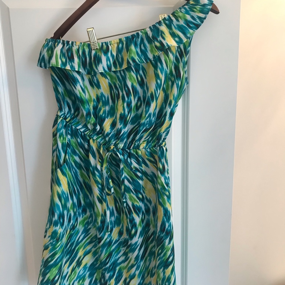 One shoulder summer dress- tropical pattern! - Picture 1 of 3